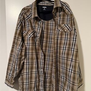 Men's Brown Plaid Shirt